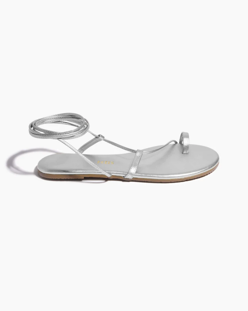 Tkees Silver Metallic wrap ankle sandal 